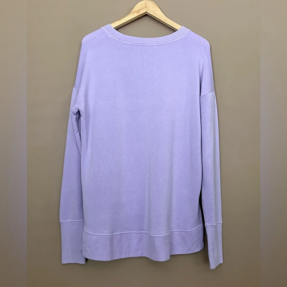{Athleta} Coaster Luxe Pullover Sweatshirt in Lilac Purple - Women's Medium - Picture 4 of 9